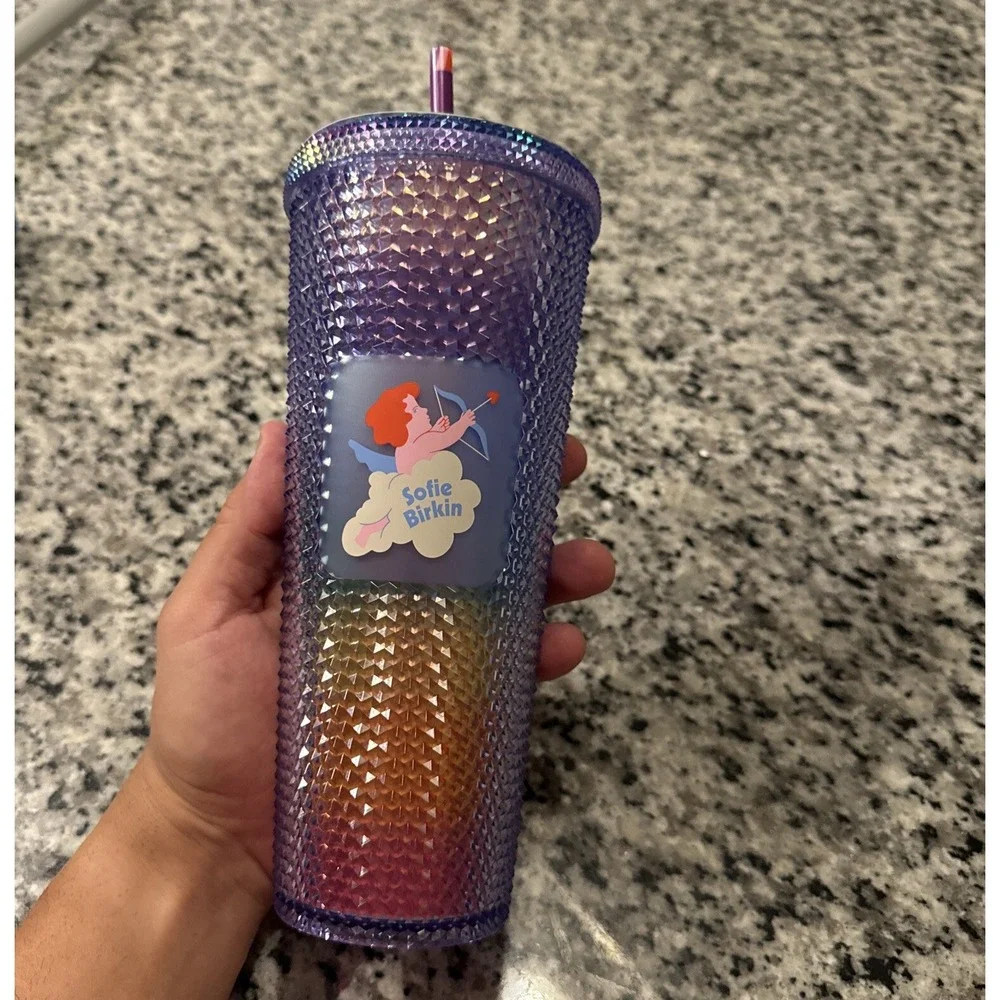 Starbucks Summer 2024 Sofie Birkin Rainbow Pride Cupid Studded Venti Tumbler NWT